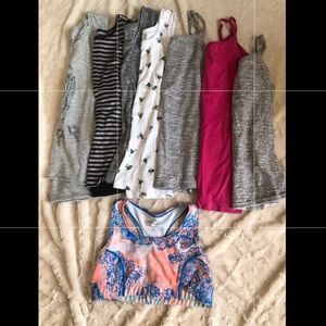 7 kids shirts (some name brand) + kids sports bra